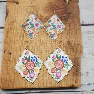 Lot Bundle Bohemian Floral Dangle Earrings